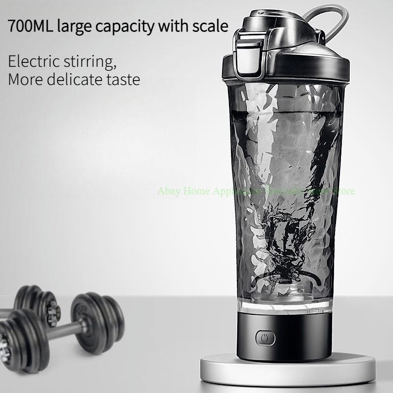 Protein Bar - 700ML充電式電動ミキシングシェーカーボトル プラスチック製プロテインパウダーミックスカップ ポータブルジムフィットネススポーツドリンクボトル