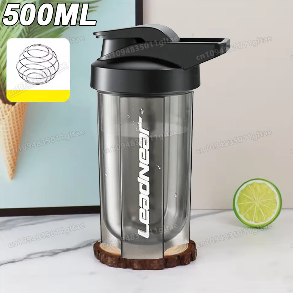 Protein Bar - 500 ミリリットルポータブルプロテインパウダーシェーカーボトル漏れ防止ウォーターボトルジム屋外フィットネストレーニングスポーツミキシングカップスケール付き