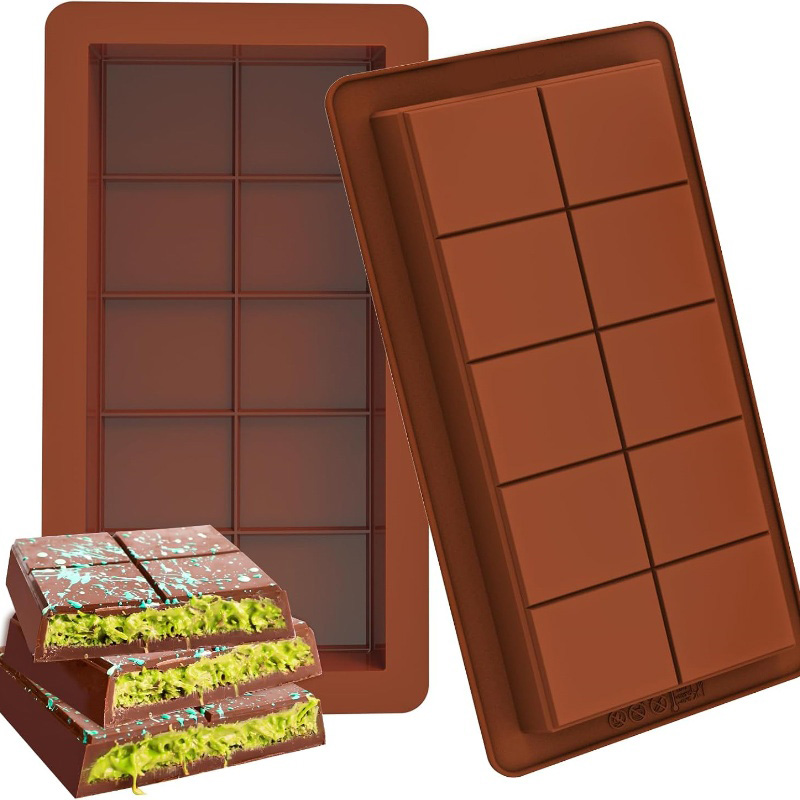 Protein Bar - チョコレートバー型 シリコーンバー 割れるワックスメルト型 簡単にリリースできる長方形 耐久性のあるタンパク質とエネルギー用 手作りギフト