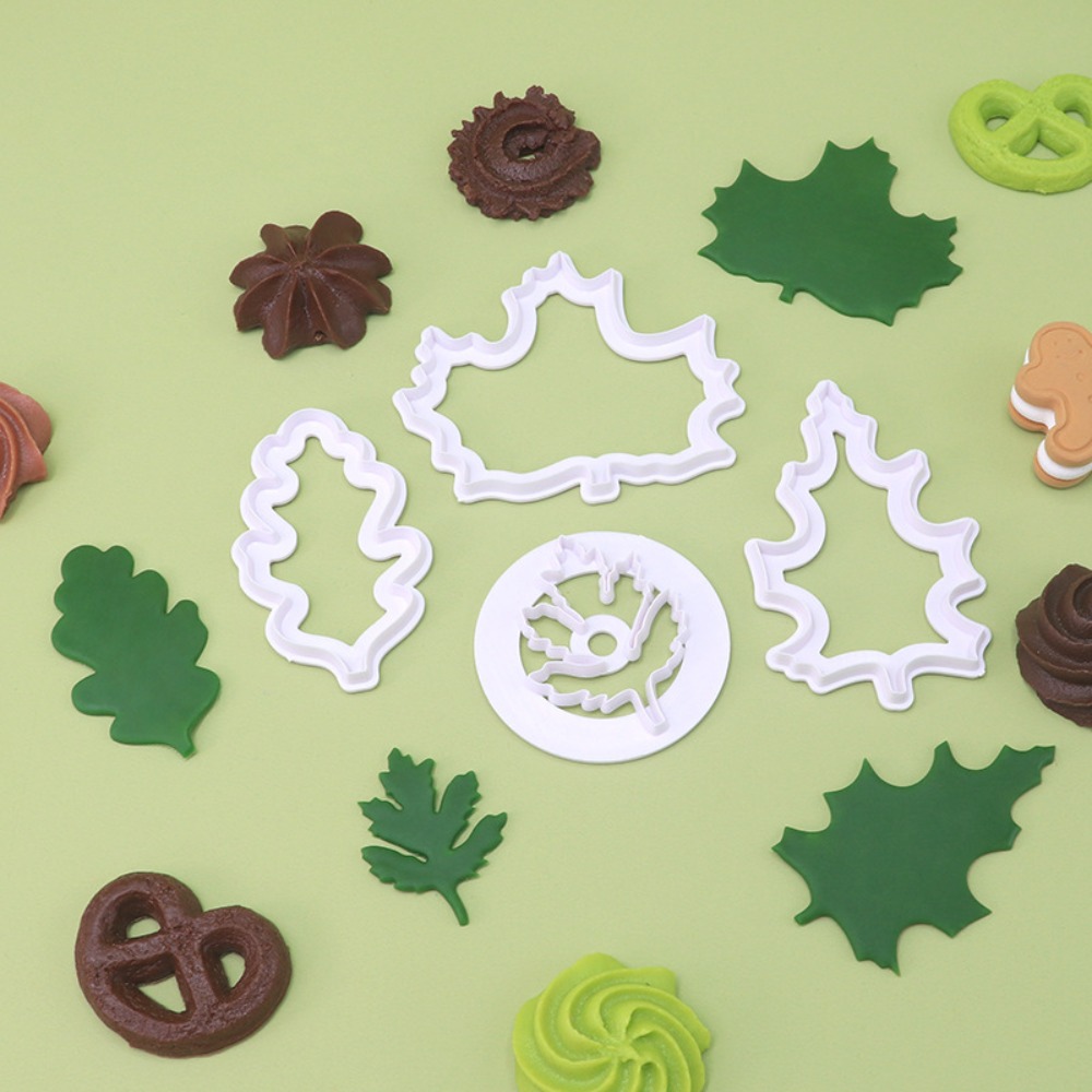 4個セット 秋の葉型クッキーカッター メープル、オーク、ヒイ - Cookies Pack のレビューと価格