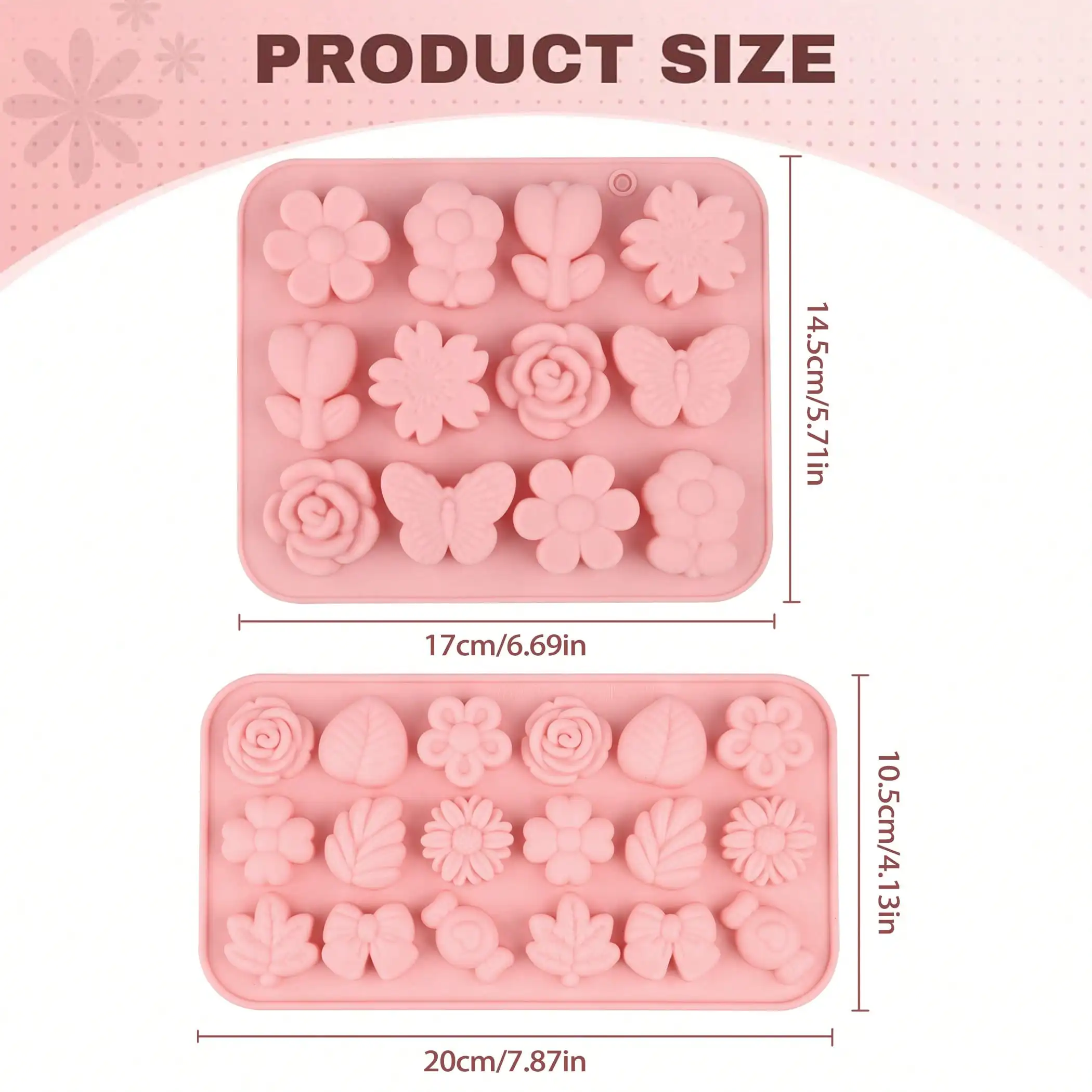 1～2個入り、花柄のチョコレートグミ型、シリコン製、繰り返し - Gummy Candy のレビューと価格