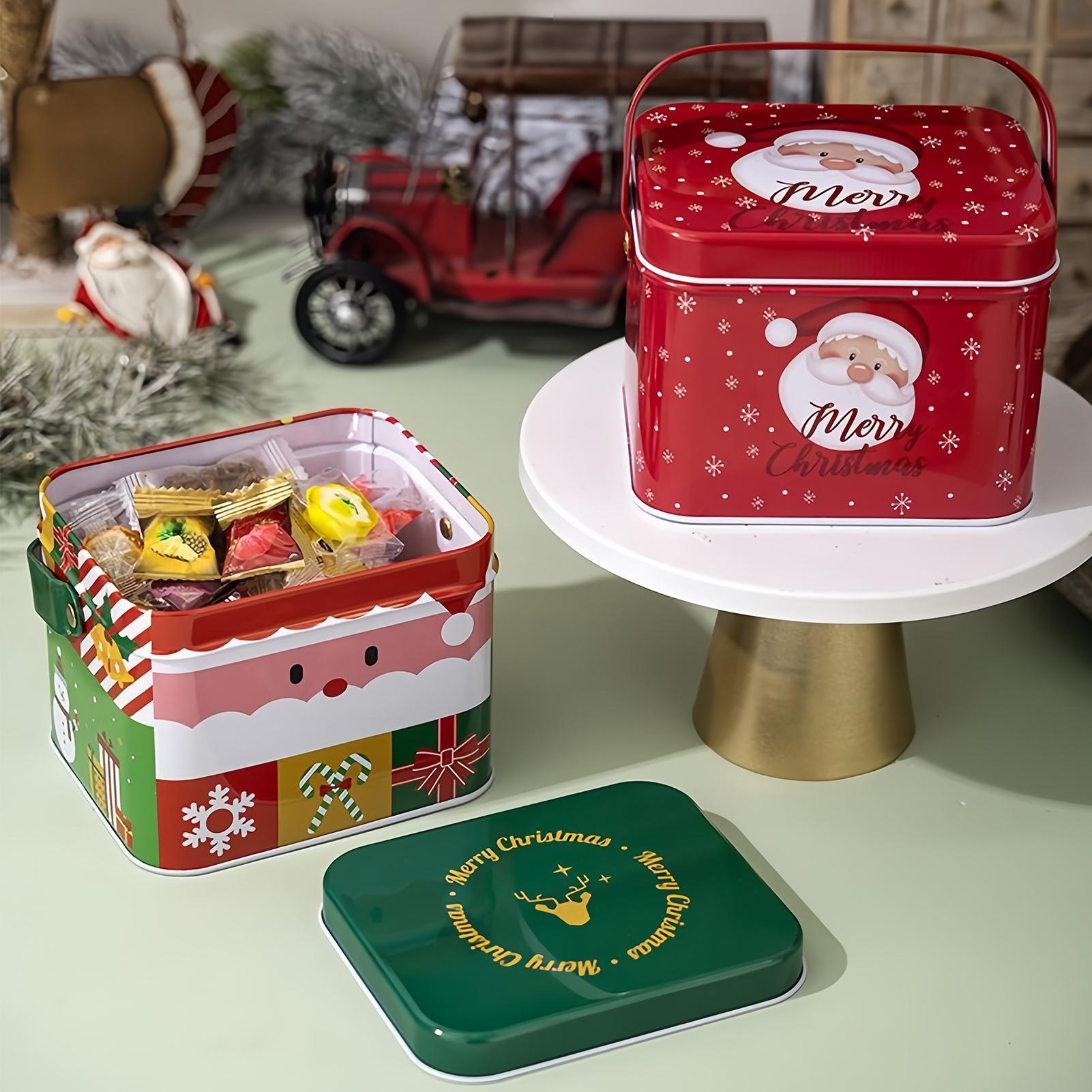 クリスマス缶 6個セット ハンドル付きメタル製 空のキャンデ - Chocolate Snack のレビューと価格